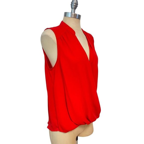 INC International Concepts Draped Red Top Over Blouse 10 - Picture 2 of 4